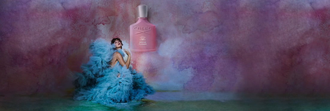 Spring Flower bottle with a model 