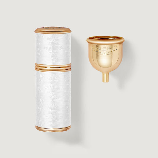 50ml atomizer white with gold trim
