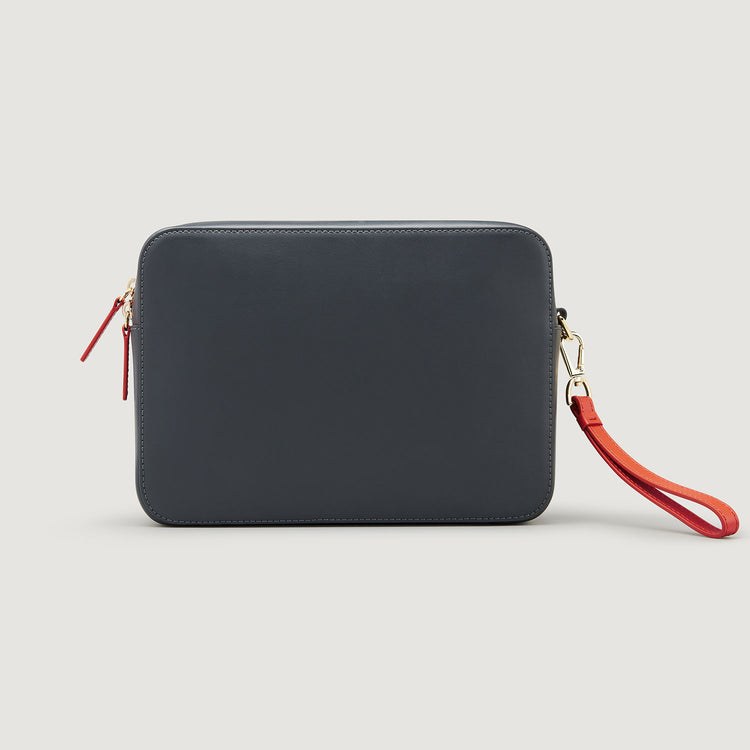 Leather Wash Bag - Graphite Leather Wash Bag - Graphite